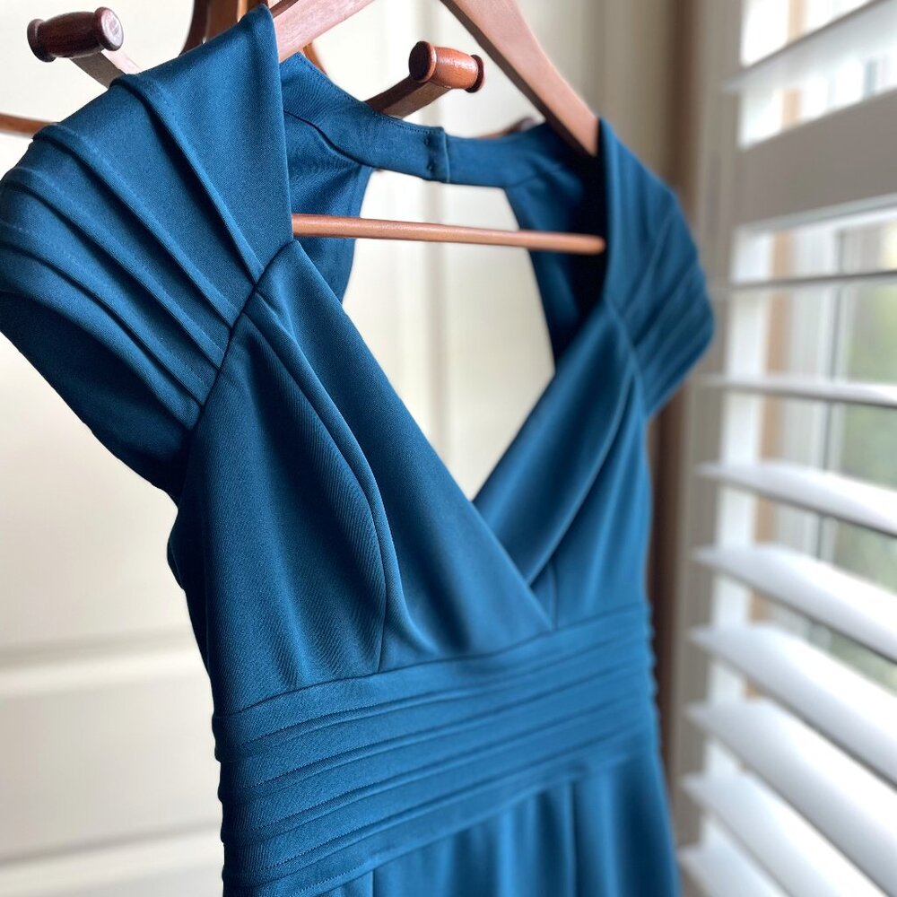 Maggy London | Dark Teal Banded Cocktail Dress | Size 4